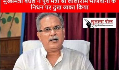 CG NEWS: मुख्यमंत्री बघेल ने पूर्व मंत्री श्री लीलाराम भोजवानी के निधन पर दुख व्यक्त किया