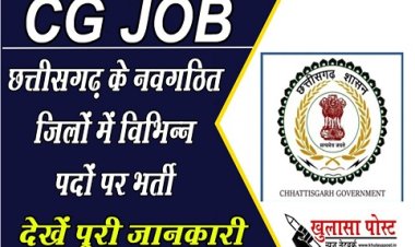CG Job News : छत्तीसगढ़ के नवगठित जिलों में विभिन्न पदों पर भर्ती, देखें पूरी जानकारी