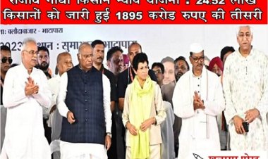 CG News : राजीव गांधी किसान न्याय योजना: 24.52 लाख किसानों को जारी हुई 1895 करोड़ रुपए की तीसरी किश्त