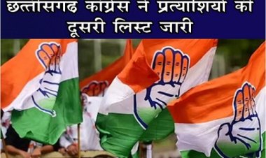 CG BIG BREAKING : छत्तीसगढ़ कांग्रेस ने प्रत्याशियों की दूसरी लिस्ट जारी...