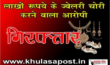 CG News : लाखों रूपये के ज्वेलरी चोरी करने वाला आरोपी गिरफ्तार