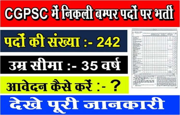 CGPSC 2023 : CGPSC में निकली बम्पर पदों पर भर्ती