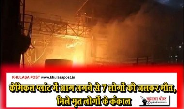 Big Accident : केमिकल प्लांट में आग लगने से 7 लोगों की जलकर मौत, मिले मृत लोगों के कंकाल