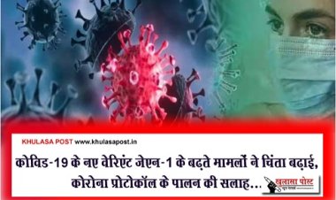 Health News : कोविड-19 के नए वेरिएंट जेएन-1 के बढ़ते मामलों ने चिंता बढ़ाई, कोरोना प्रोटोकॉल के पालन की सलाह...