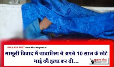 CG News : मामूली विवाद में नाबालिग ने अपने 10 साल के छोटे भाई की हत्या कर दी...