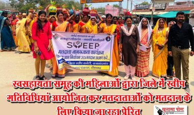 स्वसहायता समूह की महिलाओं द्वारा जिले में स्वीप गतिविधियां आयोजित कर मतदाताओं को मतदान के लिए किया जा रहा प्रेरित