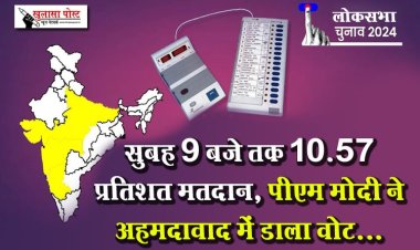 सुबह 9 बजे तक 10.57 प्रतिशत मतदान, पीएम मोदी ने अहमदावाद में डाला वोट...