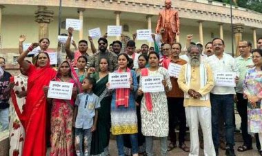 अदानी कंपनी के मुनाफे के लिए हसदेव अरण्य में पेड़ों की कटाई लगातार जारी,  रायपुर  में कई संगठनों के लोगों का जताया आक्रोश