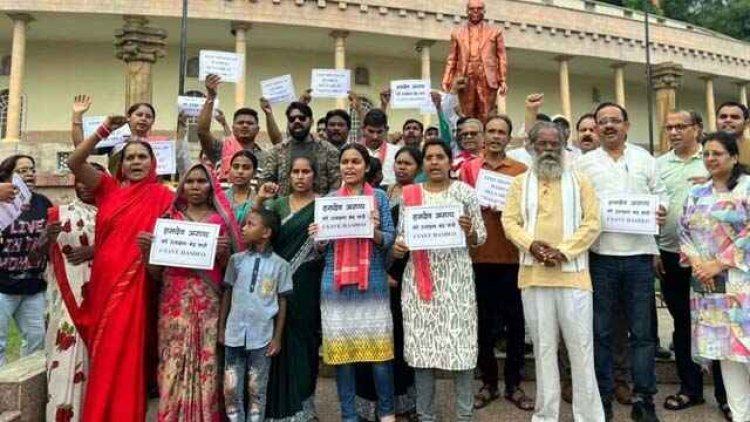 अदानी कंपनी के मुनाफे के लिए हसदेव अरण्य में पेड़ों की कटाई लगातार जारी,  रायपुर  में कई संगठनों के लोगों का जताया आक्रोश