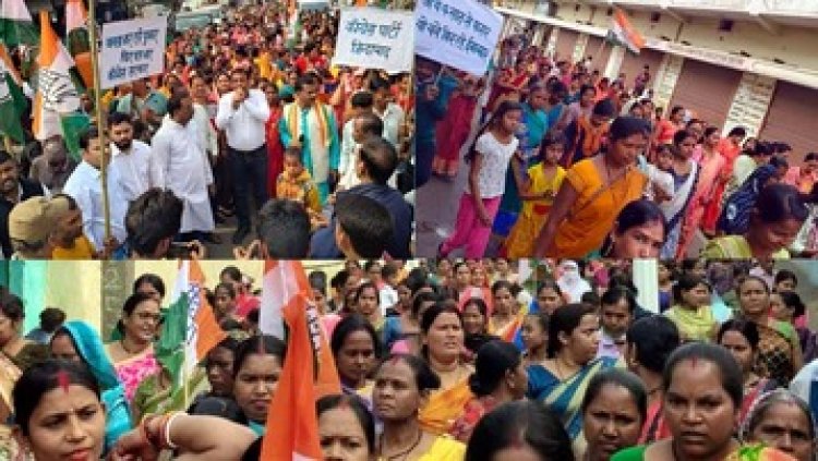 नगर कांग्रेस ने निकाली जन आक्रोश और परिवर्तन महारैली, उमड़ती भीड़ में दिखा कांग्रेस का शक्ति प्रदर्शन के साथ चुनावी शंखनाद