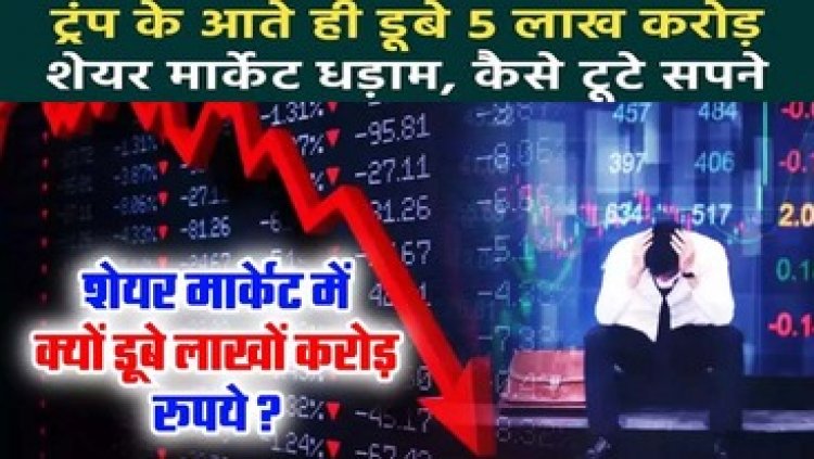 अमेरिका के नए राष्ट्रपति डोनाल्ड ट्रंप के ट्रेड टैरिफ वाले बयान के बाद शेयर बाजार हुआ धड़ाम, निवेशकों के डूबे 7 लाख करोड़ रुपये, बाजार में चौतरफा गिरावट