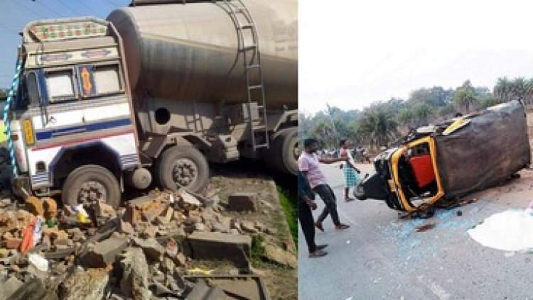 ऑटो और बाइक में भिड़ंत, एक की मौके पर मौत, 4 गंभीर, घर में घुसा भारी वाहन, ड्राइवर गिरफ्तार, ट्रक ने बाइक को मारी टक्कर, बेटी की मौत, पिता घायल