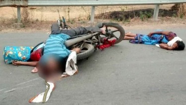 तेज रफ्तार डस्टर कार से हुई बाइक की जोरदार टक्कर, दर्दनाक हादसे में पति की मौत और आंखों के सामने हादसे में बेसुध हुई पत्नी