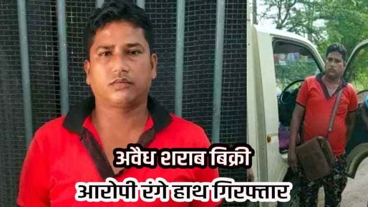 छोटा हाथी में कुरकुरे, चिप्स और बिस्किट के आड़ में देशी शराब की बिक्री, पुलिस ने आरोपी मानक साहू को गिरफ्तार कर वाहन किया जप्त