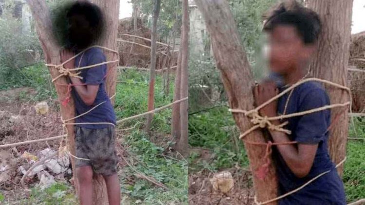 जशपुर में शर्मनाक घटना, नाबालिग को पेड़ से बांधकर बेरहमी से पिटाई, एक घंटे तक तड़पता रहा बच्चा, सोशल मीडिया पर वीडियो वायरल