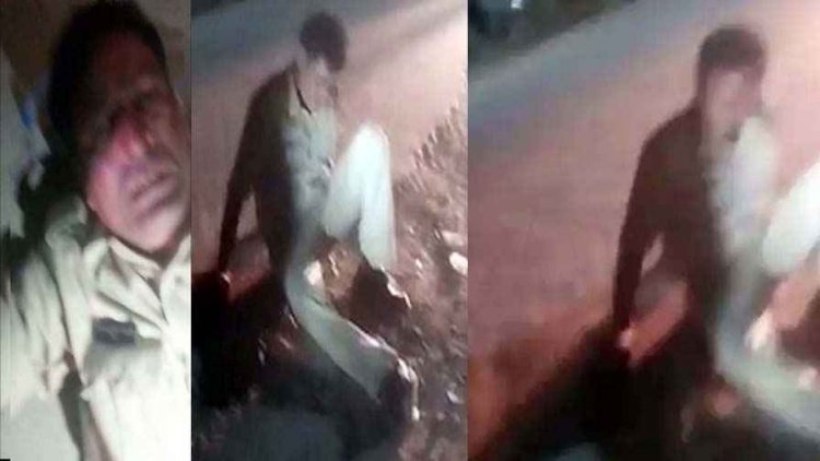 खाकी वर्दी में आरक्षक शराब के नशे में धुत्त, भट्टी के पास लड़खड़ाते दिखा पुलिसकर्मी, इस हालत में वीडियो जमकर वायरल