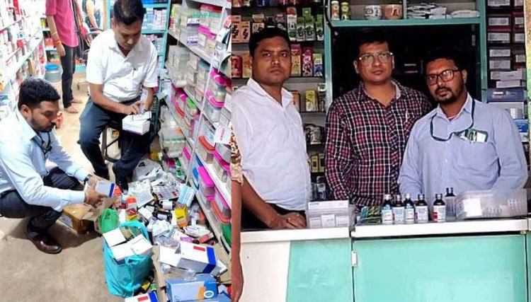 राजिम के कुलेश्वर मेडिकल स्टोर में औषधि विभाग की छापेमारी, झोलाछाप डॉक्टरों पर लगेगी लगाम, नशीली और एक्सपायरी दवाएं जब्त