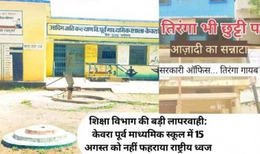 शिक्षा प्रबंधन की बड़ी लापरवाही पूर्व माध्यमिक शाला केवरा में नहीं फहरा आजादी का राष्ट्रीय ध्वज, नवापारा के सरकारी दफ्तरों में तिरंगा भी नदारद