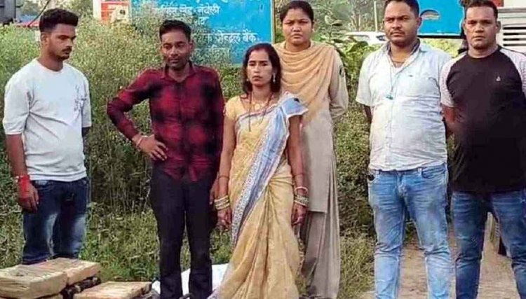 ट्रक से गांजा ले जा रही एक महिला सहित 5 तस्करों को पुलिस ने गिरफ्तार गिरफ्तार कर भेजा जेल, 9 लाख का मादक पदार्थ जप्त