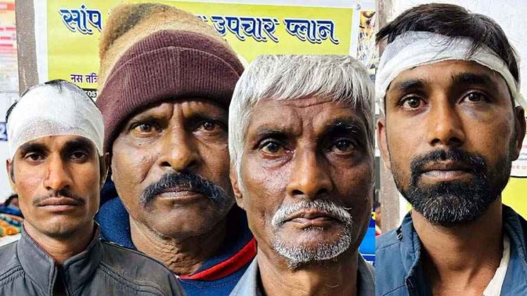 जमीन विवाद में हिंसक झड़प, लाठी-कुल्हाड़ी से किया हमला, बेटा बेहोश, कई गंभीर रुप से घायल, चार आरोपी गिरफ्तार कर भेजे गए जेल
