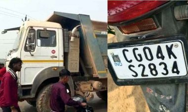 अभनपुर में तेज रफ़्तार हाइवा ने बाइक सवार को मारी टक्कर, महिला की दर्दनाक मौत, एक गंभीर, गुस्साए लोगों ने किया सड़क जाम