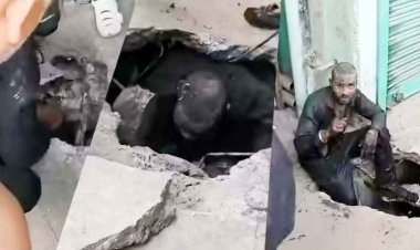 नाले में हाथ देख लोगों में मचा हड़कंप, JCB से स्लैब तोड़ी तो निकला जिंदा इंसान, पांच दिन से फंसे होने का दावा, जांच में जुटी पुलिस