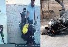 पंप से डिब्बे में खरीदा तेल, फिर बीच सड़क पर पेट्रोल छिड़ककर सुसाइड की कोशिश, युवक की हालत नाजुक, बुलेट जलकर खाक, लाइव वीडियो वायरल