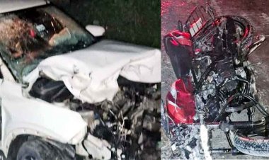 तेज रफ्तार डीजायर ने पांडुका रोड में बाइक सवार दंपति को मारी टक्कर, पति की मौत, पत्नी घायल, इलाज जारी, गांव में शोक का माहौल, जांच में जुटी पुलिस