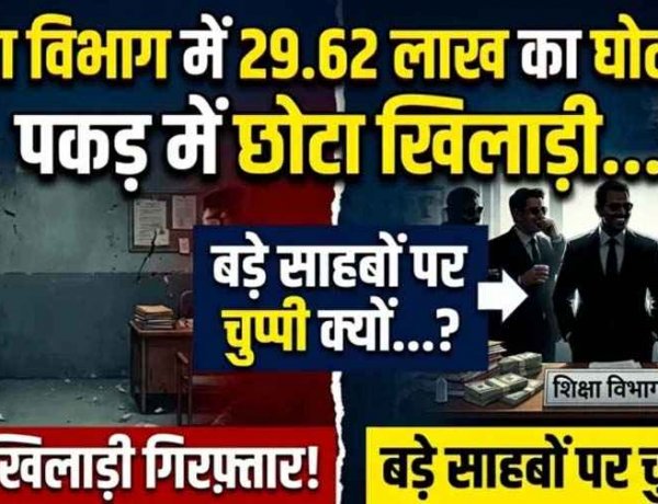 शिक्षा विभाग में  29.62 लाख का घोटाला, वेतन में हेराफेरी कर 29 लाख का गबन, फरार कर्मचारी गिरफ्तार, पकड़ में छोटा खिलाड़ी, बड़े साहबों पर चुप्पी क्यों?