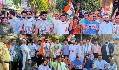 गैस सिलेंडर की महंगाई पर कांग्रेस का हल्लाबोल: उपमुख्यमंत्री के दौरे के बीच तिरंगा चौक बना रणक्षेत्र, केंद्र-राज्य सरकार के खिलाफ जमकर प्रदर्शन