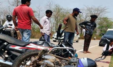 नेशनल हाईवे पर आमने-सामने से भिड़ी तेज रफ्तार दो बाइक, 2 युवकों की मौत, महिला सहित दो गंभीर, अस्पताल में भर्ती, एक मृतक की नहीं हुई पहचान