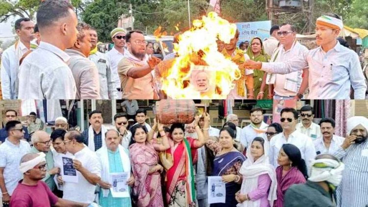गैस सिलेंडर के दामों में बढ़ोतरी से देश की आम जनता परेशान, विरोध में ब्लाॅक कांग्रेस ने किया मैनपुर और धमतरी में उग्र प्रदर्शन,  प्रधानमंत्री का पुतला दहन