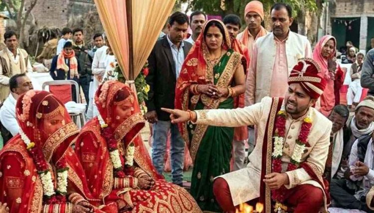 शादी के मंडप में हाई-वोल्टेज ड्रामा, सात फेरों से पहले मंडप में दो दुल्हनों की एंट्री, दूल्हा परेशान, दिन भर चली पंचायत, थाने पहुंचा मामला, देर रात लौटी बारात