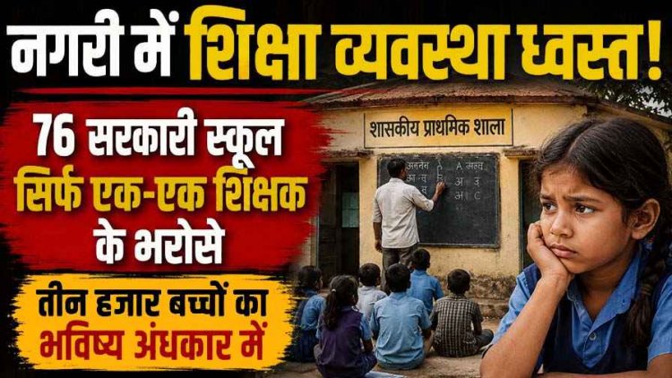 76 सरकारी स्कूलों में शिक्षकों की भारी कमी के कारण एक-एक शिक्षक के भरोसे पूरे विद्यालय, दांव पर 3000 से ज्यादा बच्चों का भविष्य, गहराया शिक्षा संकट