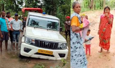 कच्ची सड़क में फंसी महतारी एक्सप्रेस, नवजात को गोद में लेकर 3 किमी पैदल चली मां, बारिश में सड़क की बदहाली ने खोली व्यवस्था की पोल