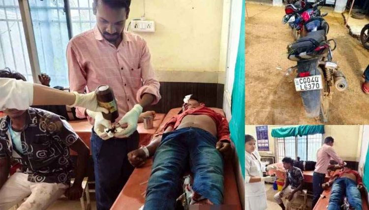 NH-130C पर दर्दनाक सड़क हादसा: पुल से टकराई तेज रफ़्तार पल्सर बाइक, तीन युवक घायल; दो की हालत नाजुक, दोनों रेफर, इलाज जारी