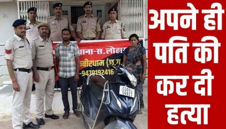 शराब पीने की आदत से परेशान पत्नी ने चचेरे भाई के साथ मिलकर ले ली पति की जान, 24 घंटे में महिला और रिश्तेदार दोनों गिरफ्तार, पत्थर से कुलचा सिर