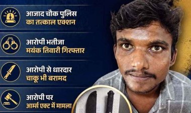 रायपुर में आधी रात शराब के लिए पैसे नहीं देने पर चाचा को चाकू दिखाकर जान से मारने की धमकी, आरोपी भतीजा मयंक तिवारी गिरफ्तार, हथियार बरामद