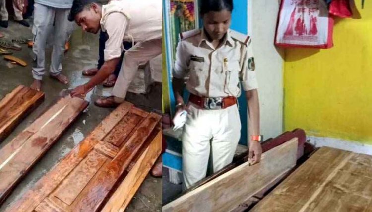 सरकारी कुर्सी की आड़ में लकड़ी की तस्करी, सर्च वारंट लेकर पहुंची टीम, पंचायत सचिव के घर अवैध सागौन जब्त, जंगलों का रक्षक मनोज निकला भक्षक