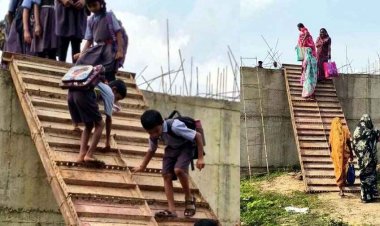 अधूरे पुल को लेकर जागा प्रशासन, सिंगल सीढ़ी के बाद मौत के नए अस्थाई रास्ते की व्यवस्था से बढ़ा खतरा, विधायक जनक ध्रुव नाराज, सरपंच- होगा आंदोलन!