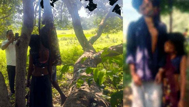 जंगल में साड़ी के एक ही फंदे पर लटकी मिली युवक-युवती की लाश, प्रेम प्रसंग में आत्महत्या की आशंका, गांव में शोक का माहौल, जांच में जुटी पुलिस