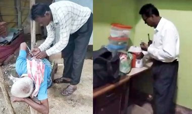 बुजुर्ग को जानवर की तरह लेटाकर झोलाछाप डॉक्टर ने लगाया इंजेक्शन, एक मरीज को चढ़ाई स्लाइन, स्वास्थ्य विभाग से मिलीभगत का लगा आरोप