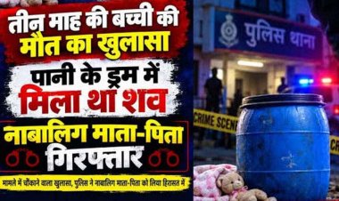 दुधमुंही मासूम बच्ची की संदिग्ध मौत मामले में चौंकाने वाला खुलासा, पानी के ड्रम में मिला शव, हत्या का आरोप, आरोपी नाबालिग माता-पिता गिरफ्तार