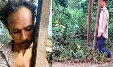 सूचना बोर्ड से लटका मिला युवक का शव, इलाके में सनसनी, फॉरेंसिक टीम ने जुटाए सबूत, पुलिस हत्या-आत्महत्या दोनों एंगल से कर रही जांच, जारी किया नंबर